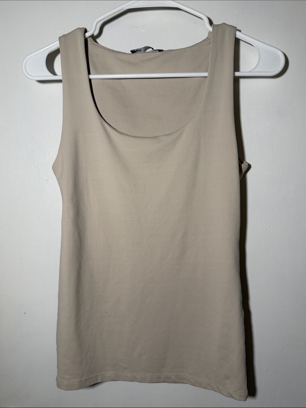 Zara Neutral Beige Scoop Neck Tank Top